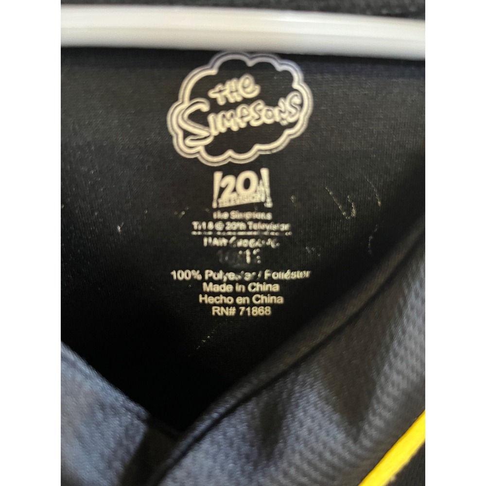 The Simpsons Bart Simpson Baseball Jersey Black Yellow Mesh Shirt Kids 10/12 89 - Picture 3 of 7